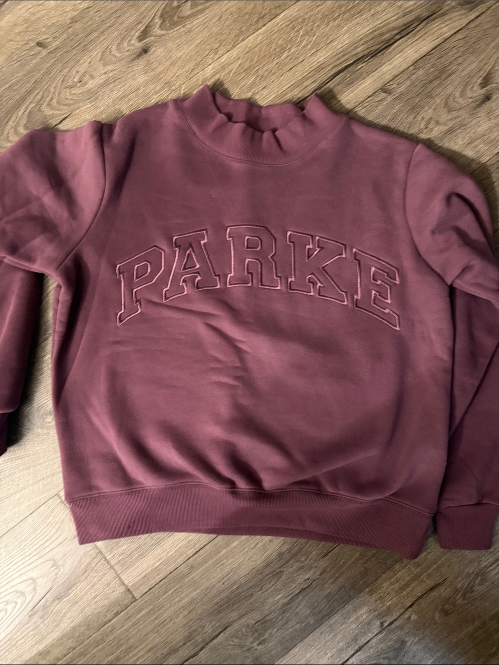 Parke Embroidered Logo Sweatshirt in eggplant